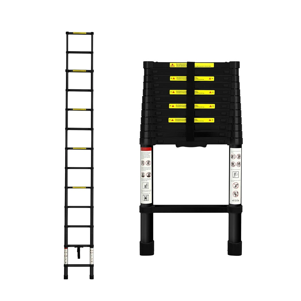 Traderight Multipurpose Step Ladder Telescopic Aluminium Extension Platform 3.8M