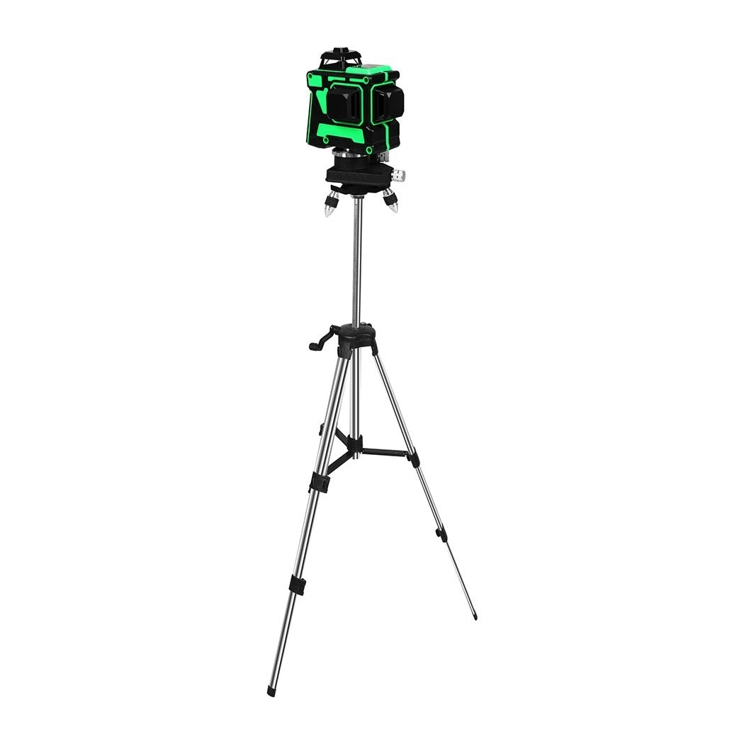 Traderight Laser Level Green Light Self Leveling 3D 12 Line Measure 1.2M Tripod