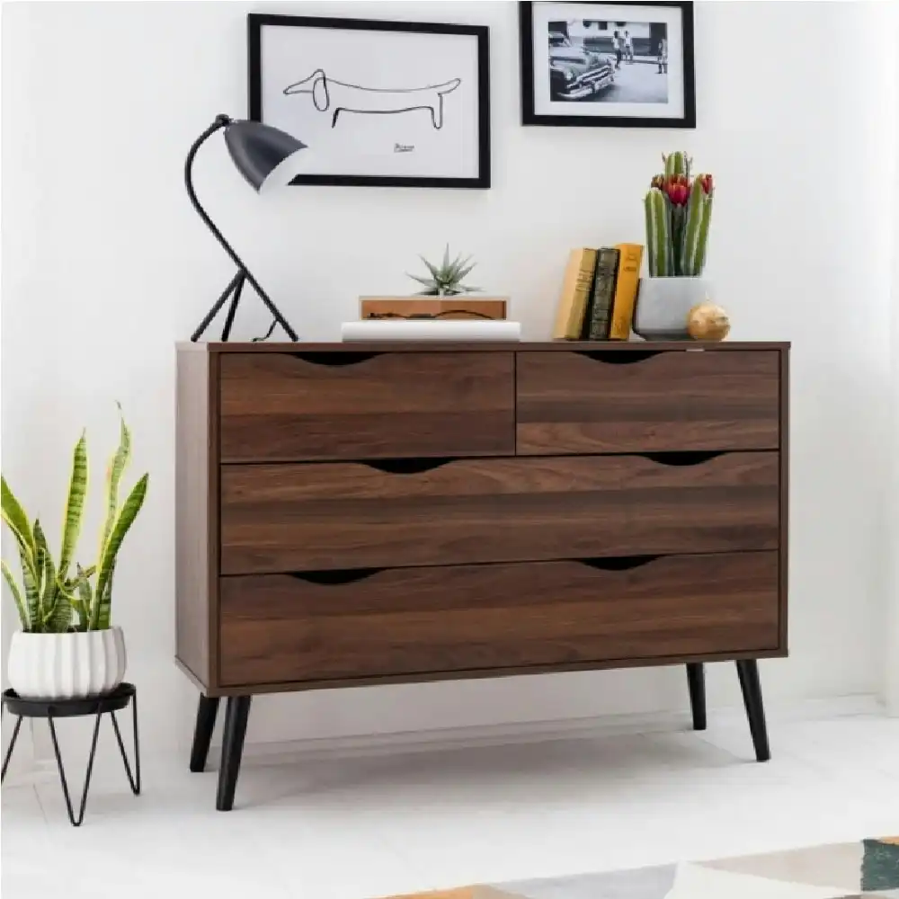 Mid century Modern 4 Drawers Chest Dresser