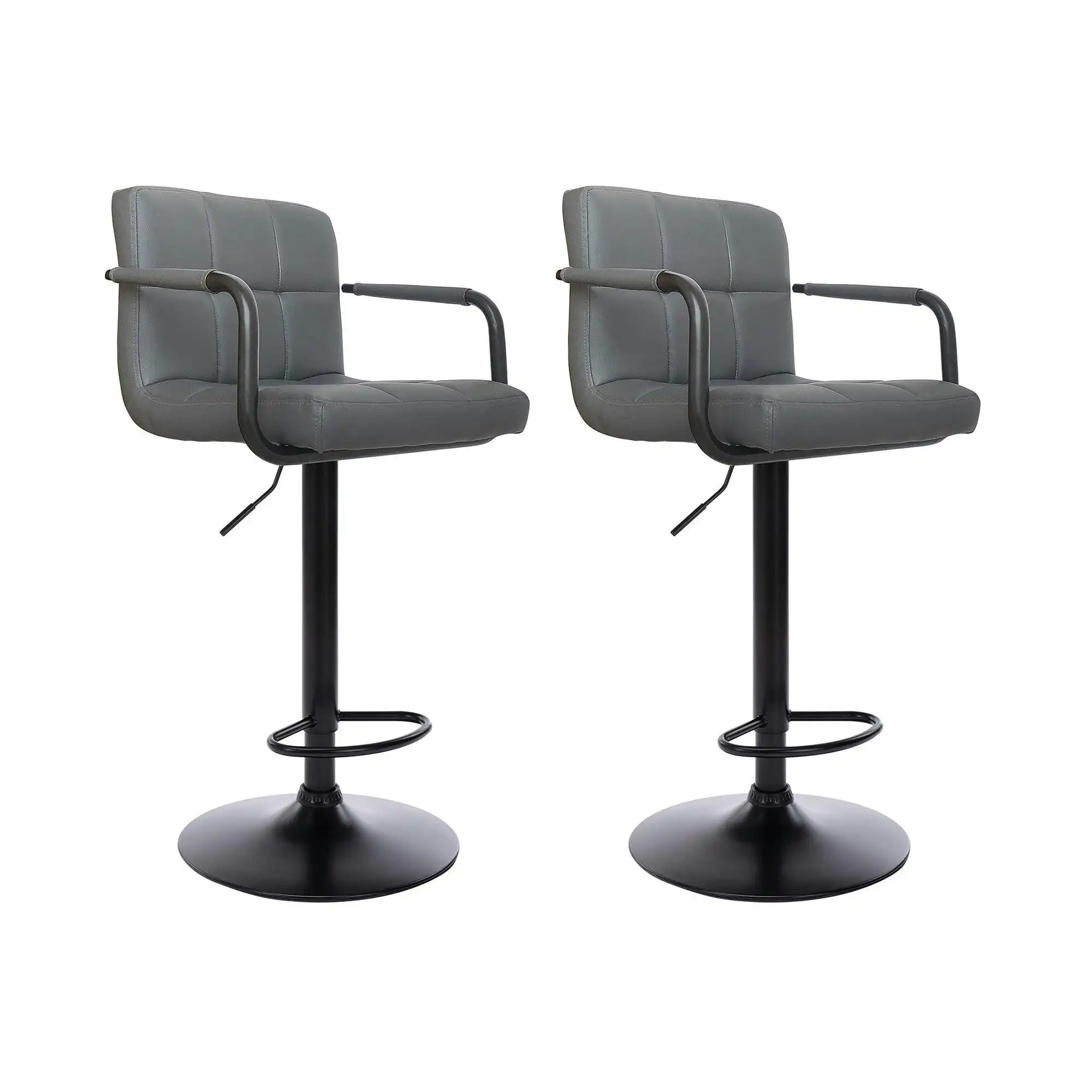 Chotto - Hiro Adjustable Swivel Bar Stool - Grey x 2