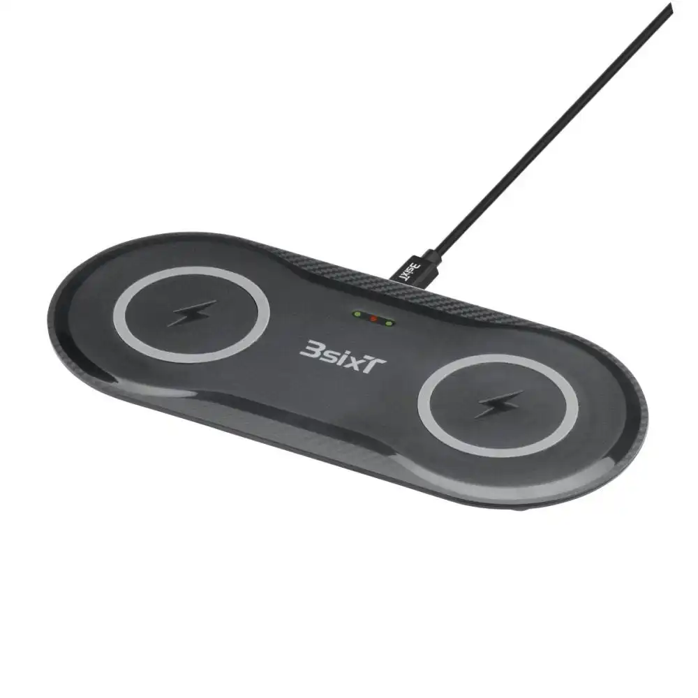 3sixT Elfin Dual 10W Fast Charge Wireless Charger with AC