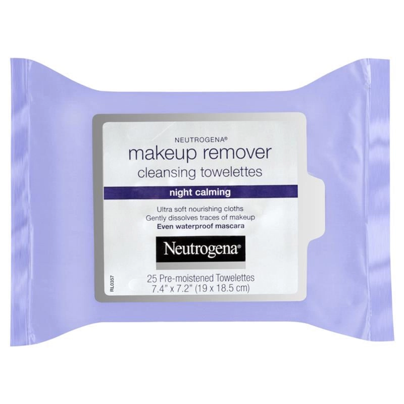 Neutrogena Night Calming Makeup Remover Cleansing Towelettes 25 Wipes