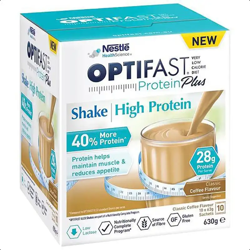 OPTIFAST VLCD Protein Plus Shake Coffee 10 Pack 63g Sachets