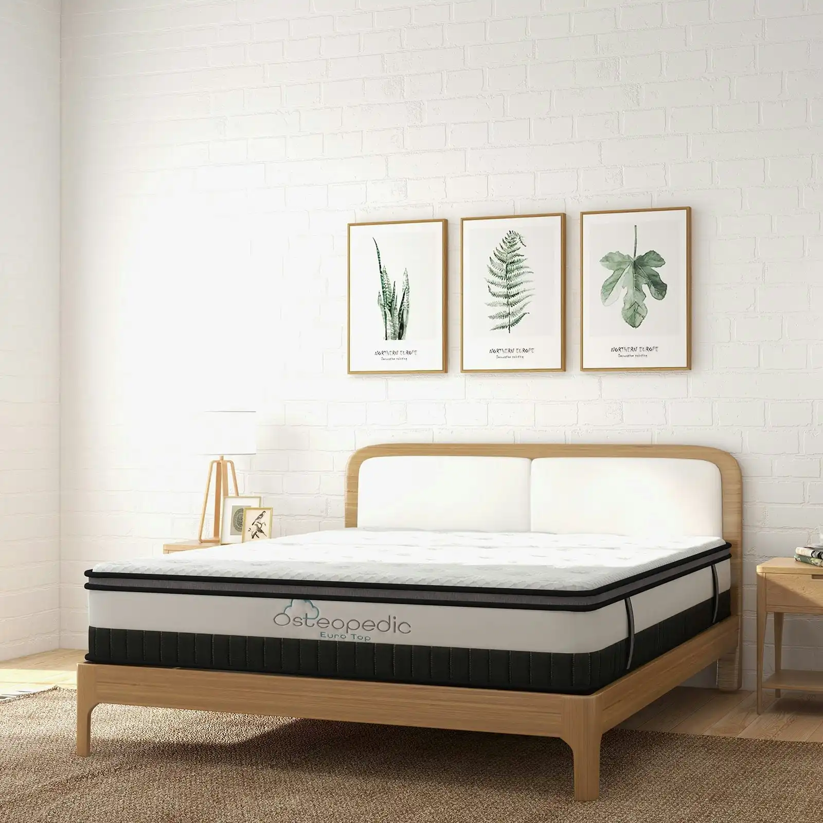 Osteopedic Euro Top Mattress Pocket Spring Medium EuroTop Hybrid Design Bed 30CM