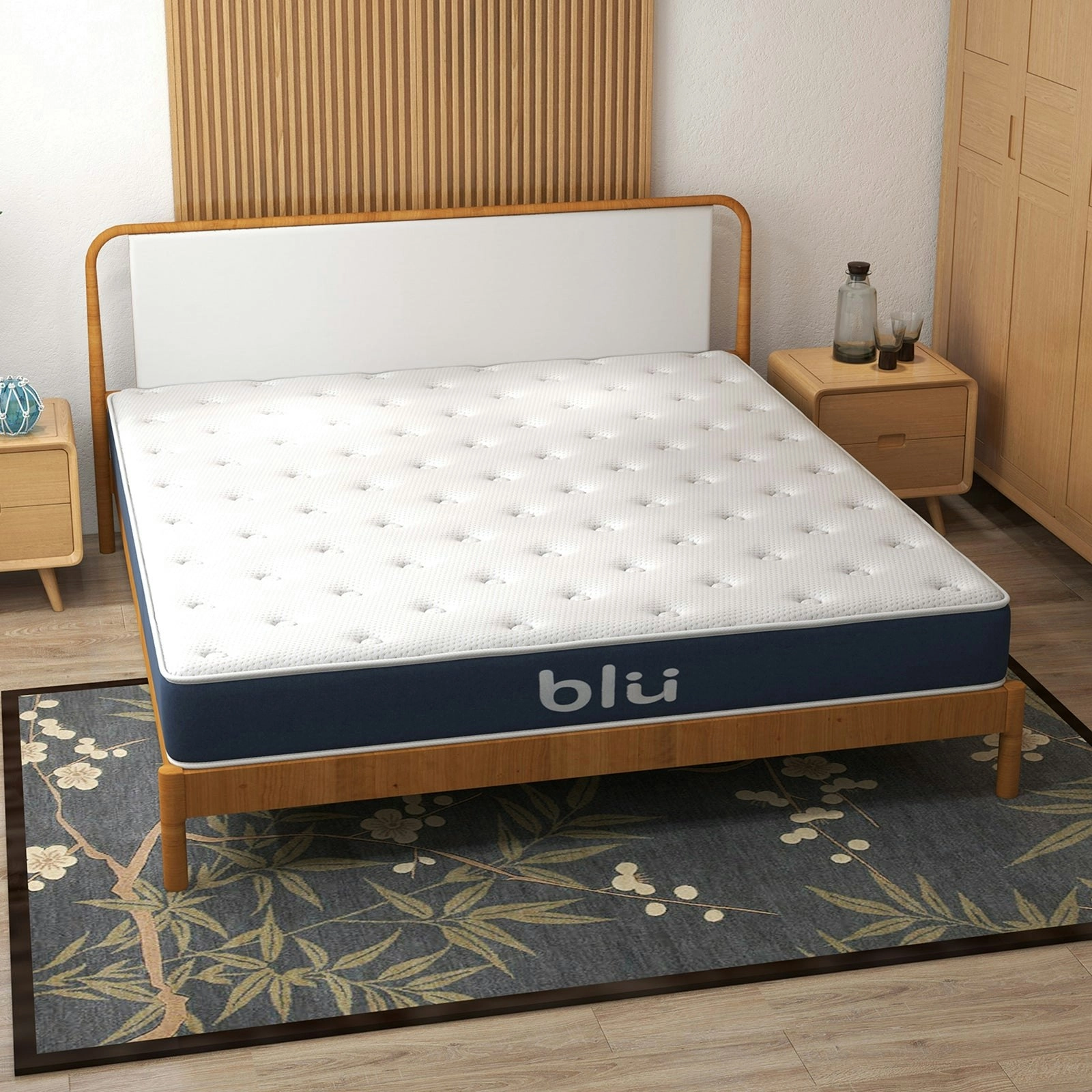 Milano Blu Mattress Hybrid Memory Foam Bonnell Spring Design Medium Firm 23cm