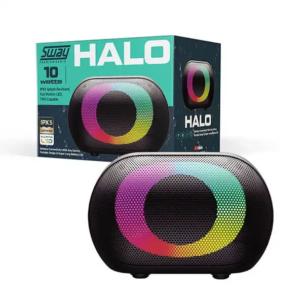 Sway Halo Ipx5 Full Motion Led 10w Speaker - Black