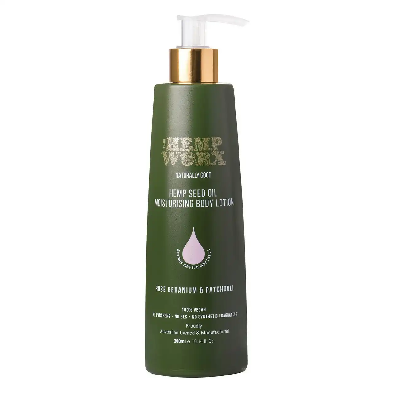 Hemp Worx Hemp Seed Oil Rose Geranium & Patchouli Moisturising Body Lotion 300ml