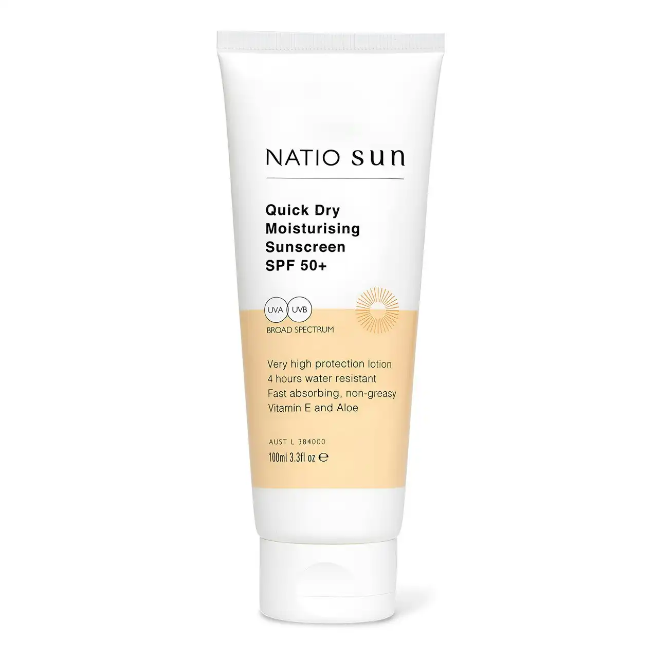 Natio Sun Quick Dry Moisturising Sunscreen SPF 50+ 100ml
