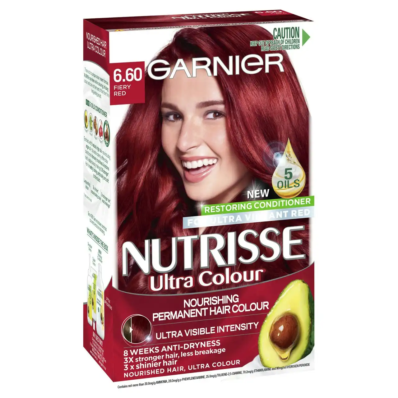 Garnier Nutrisse Ultra Colour Permanent Hair Colour - 6.60 Fiery Red