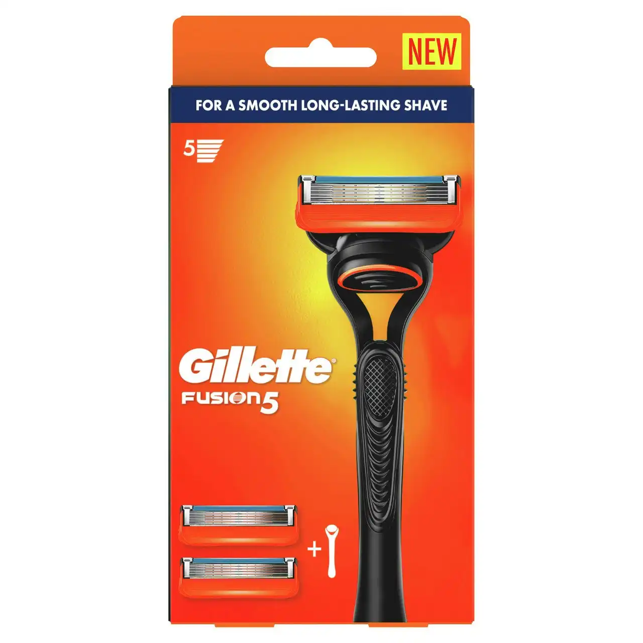 Gillette Fusion5 Razor Handle + 2 Cartridge, Shave Care