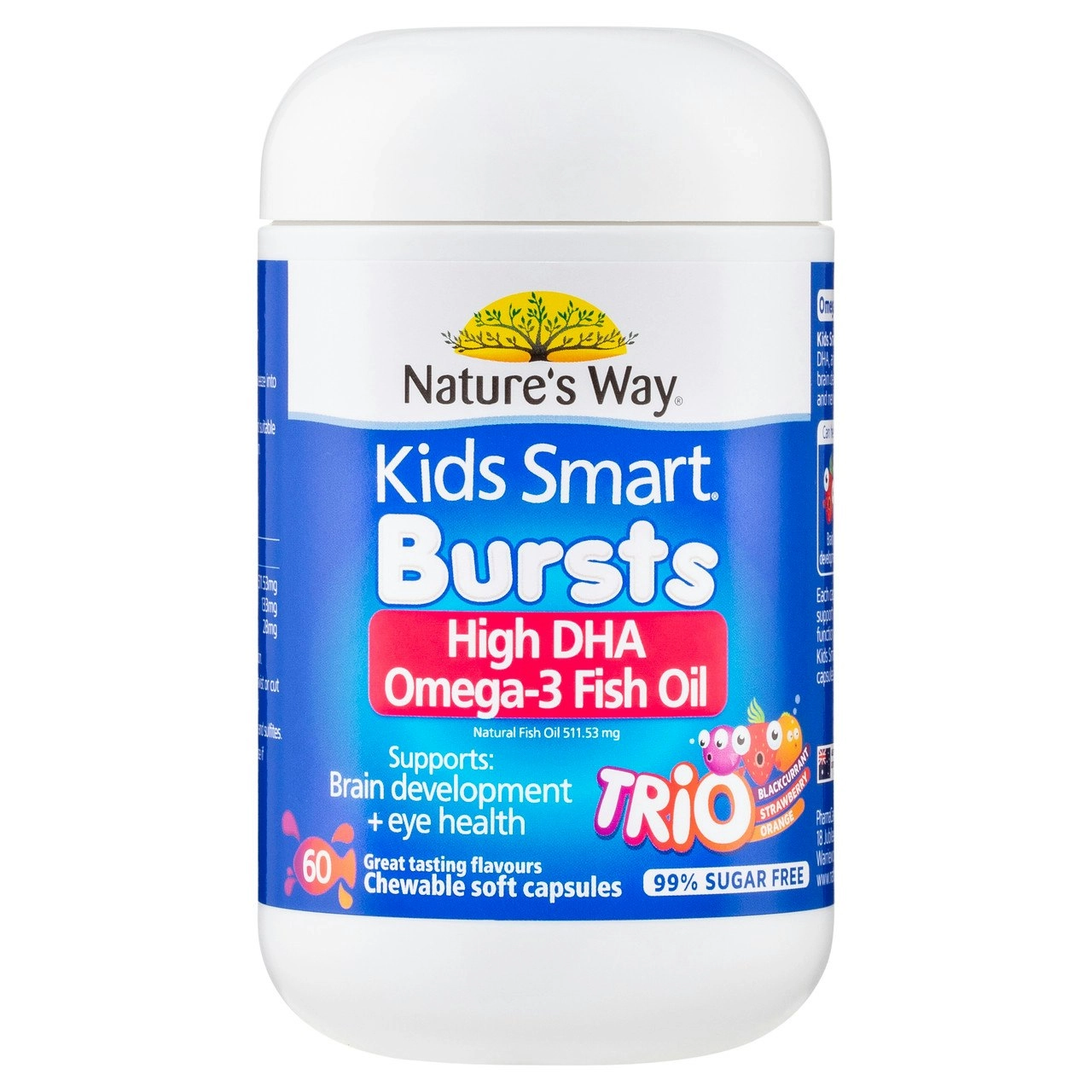 Nature's Way Kids Smart Bursts Omega-3 Fish Oil Trio Gummies 60