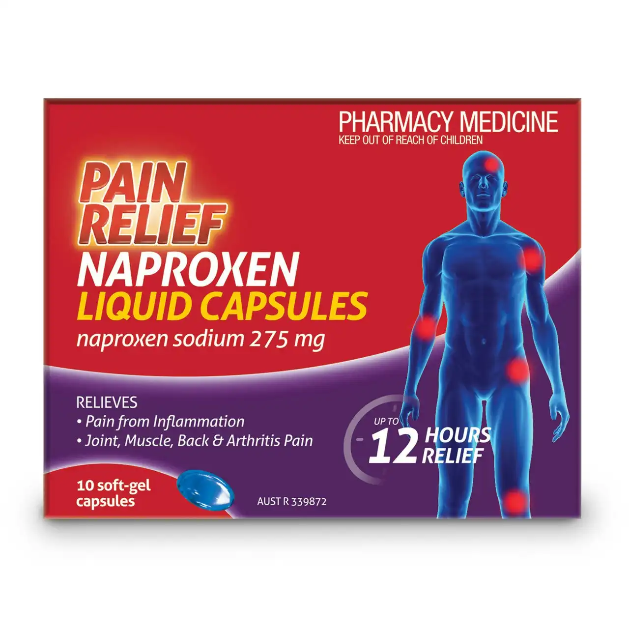 Pain Relief Naproxen Liquid Capsules 10