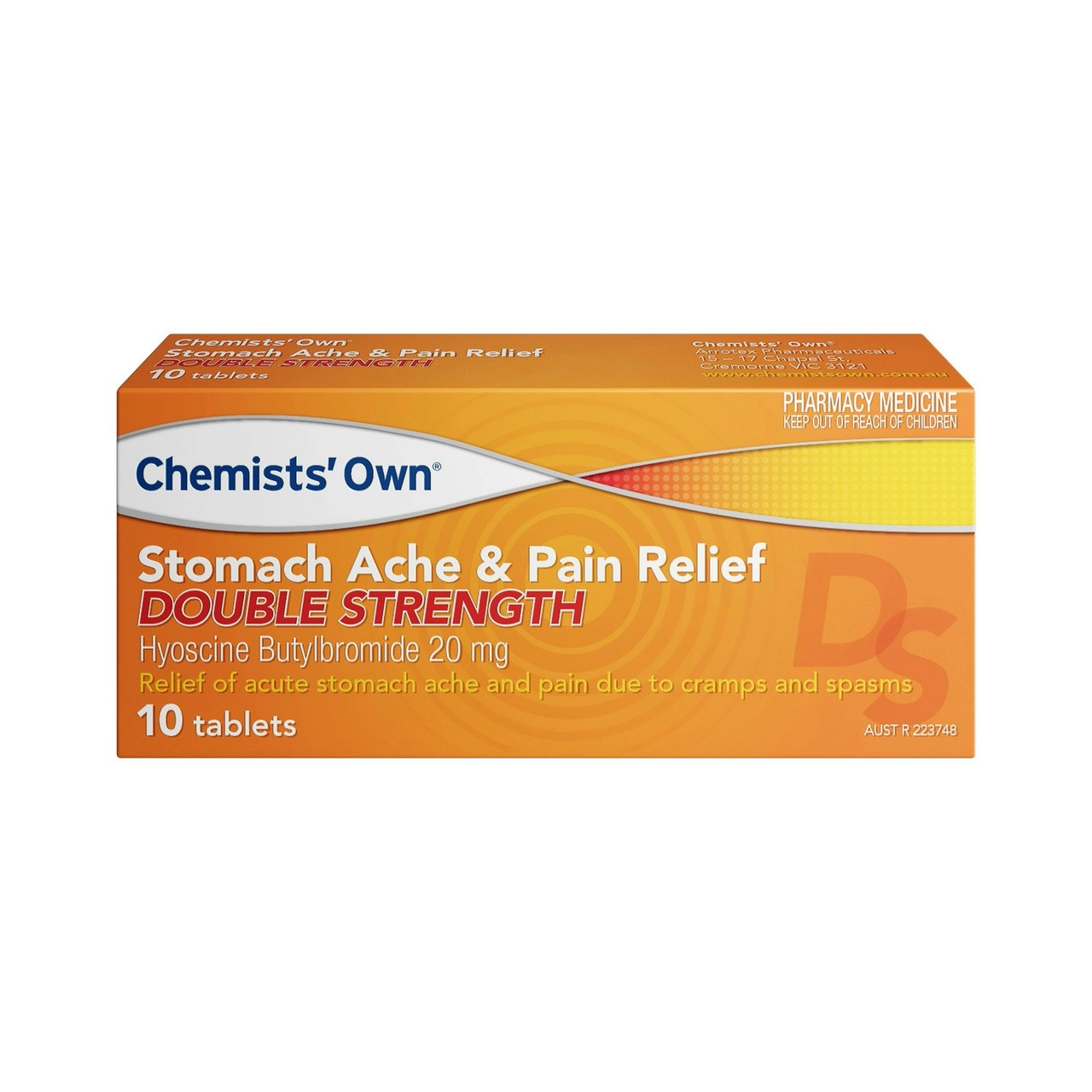 Chemists' Own Stomach Ache & Pain Double Strength Tablets 10