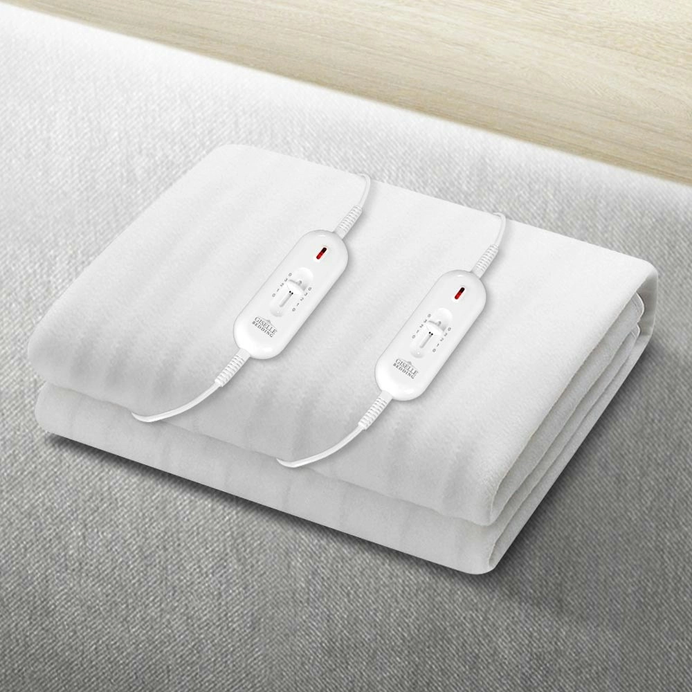 Giselle Heated Electric Blanket King Fitted Polyester Underlay Washable Winter