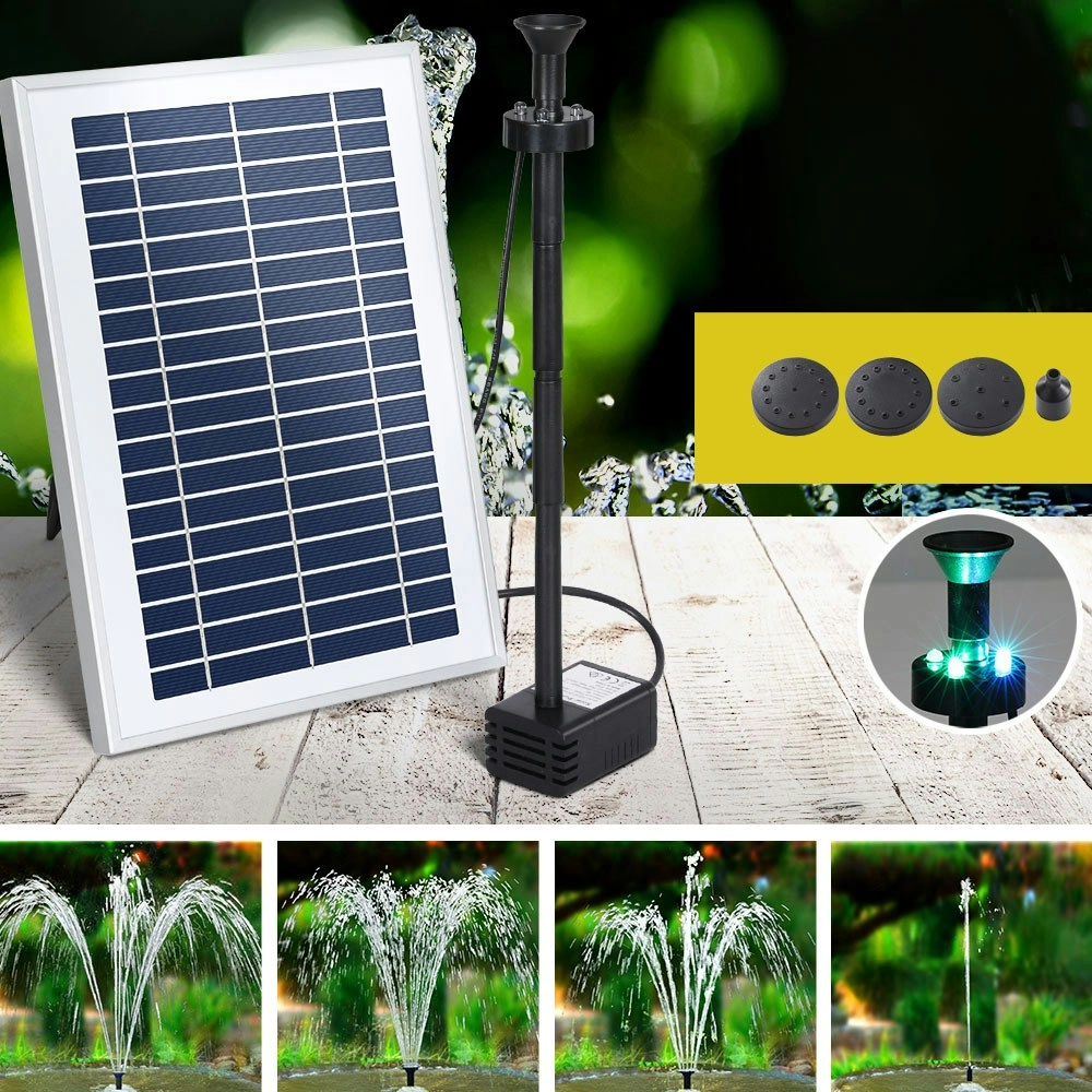 Gardeon Solar Pond Pump Submersible Water Fountain with Battery LED Lights 4.4FT