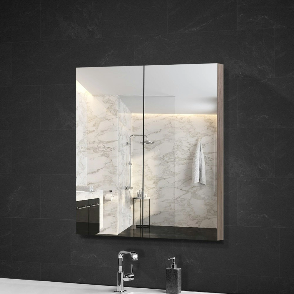 Cefito Bathroom Mirror Cabinet 600x720mm Oak