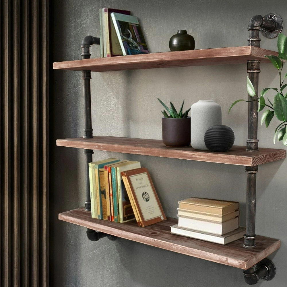 Artiss Floating DIY Pipe Shelf 3 Tiers - ISSA