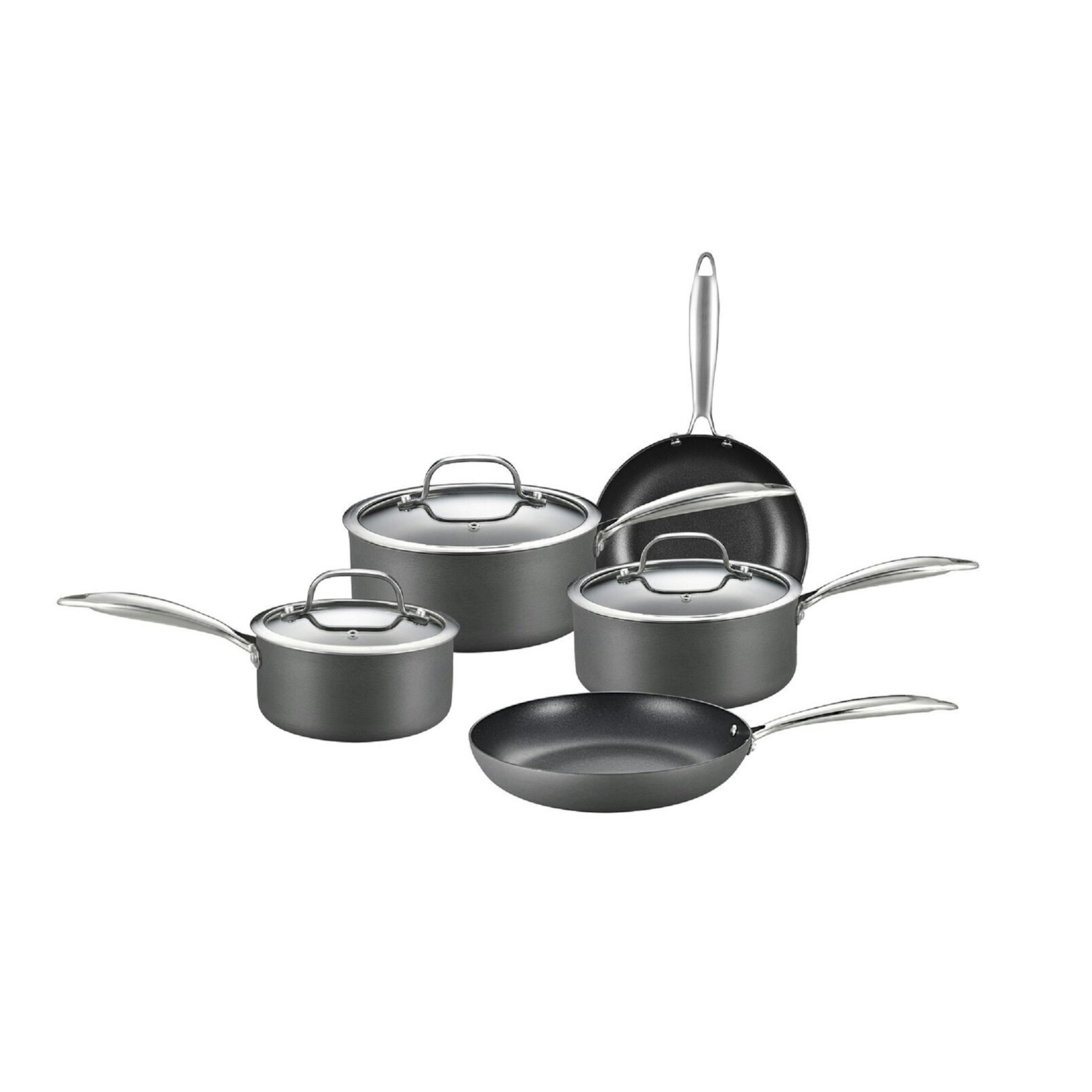 8-Piece Cookware Set with Non-stick Coating and Glass Lids