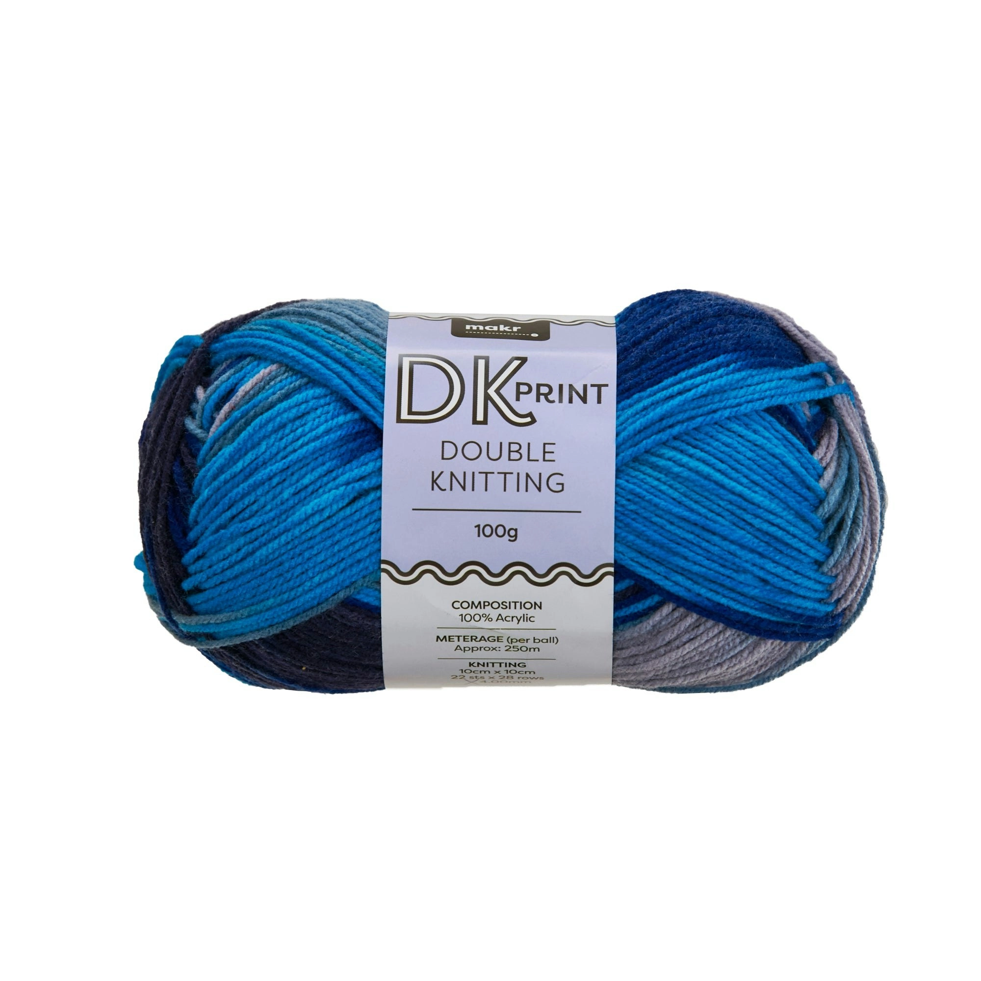 Makr Dk Print Crochet & Knitting Yarn, 100g