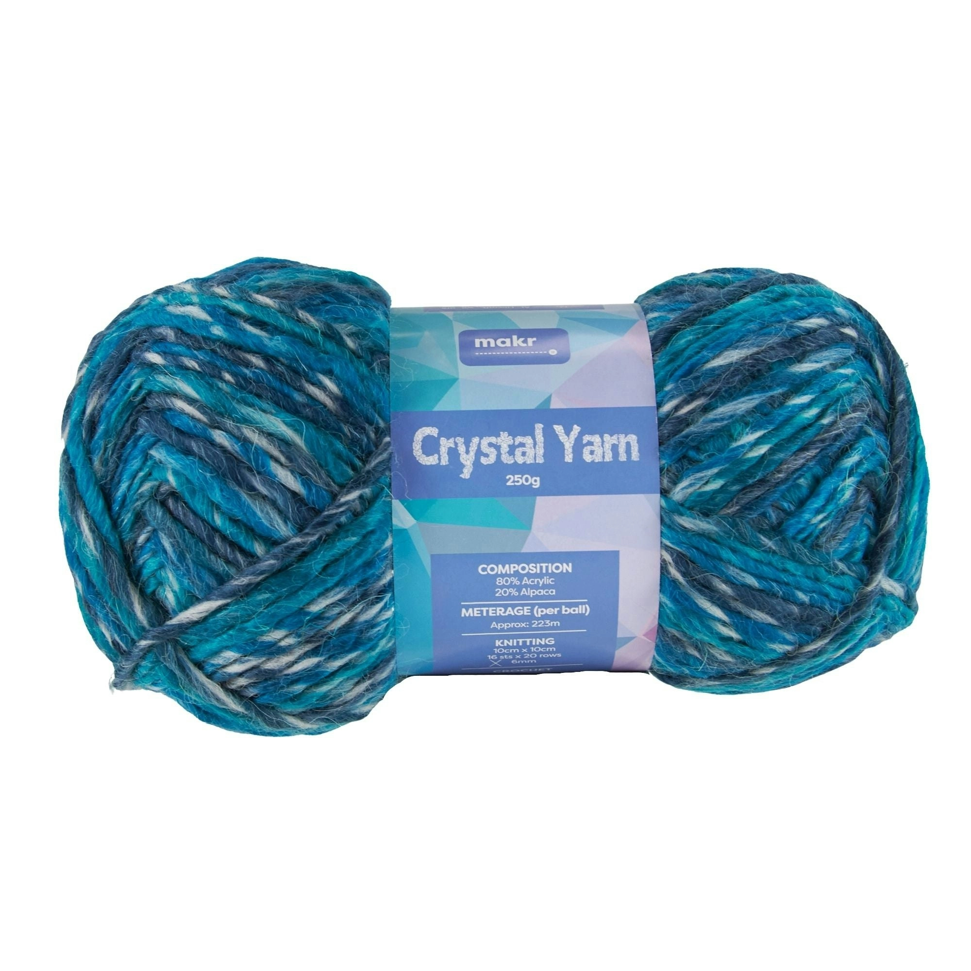 Makr Crystal Crochet & Knitting Yarn, 250g