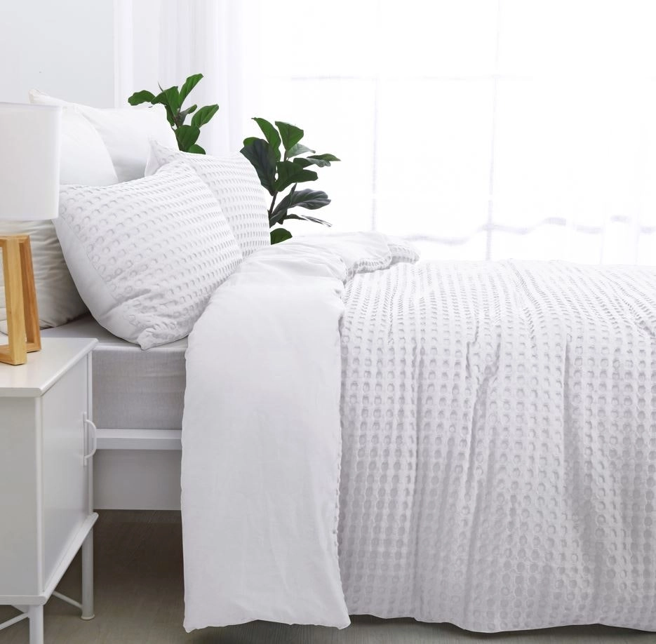 Dreamaker Cotton Waffle Quilt Cover Set