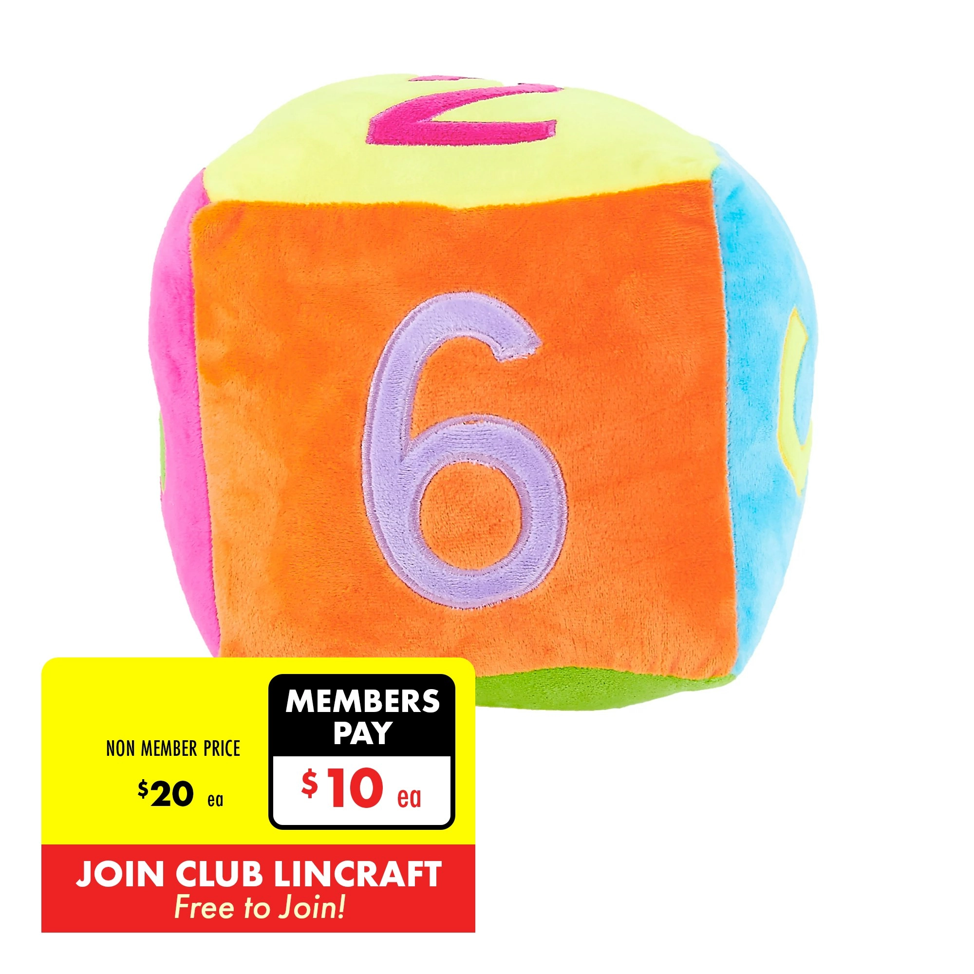 Formr Junior Novelty Cushion, Dice- 20cm