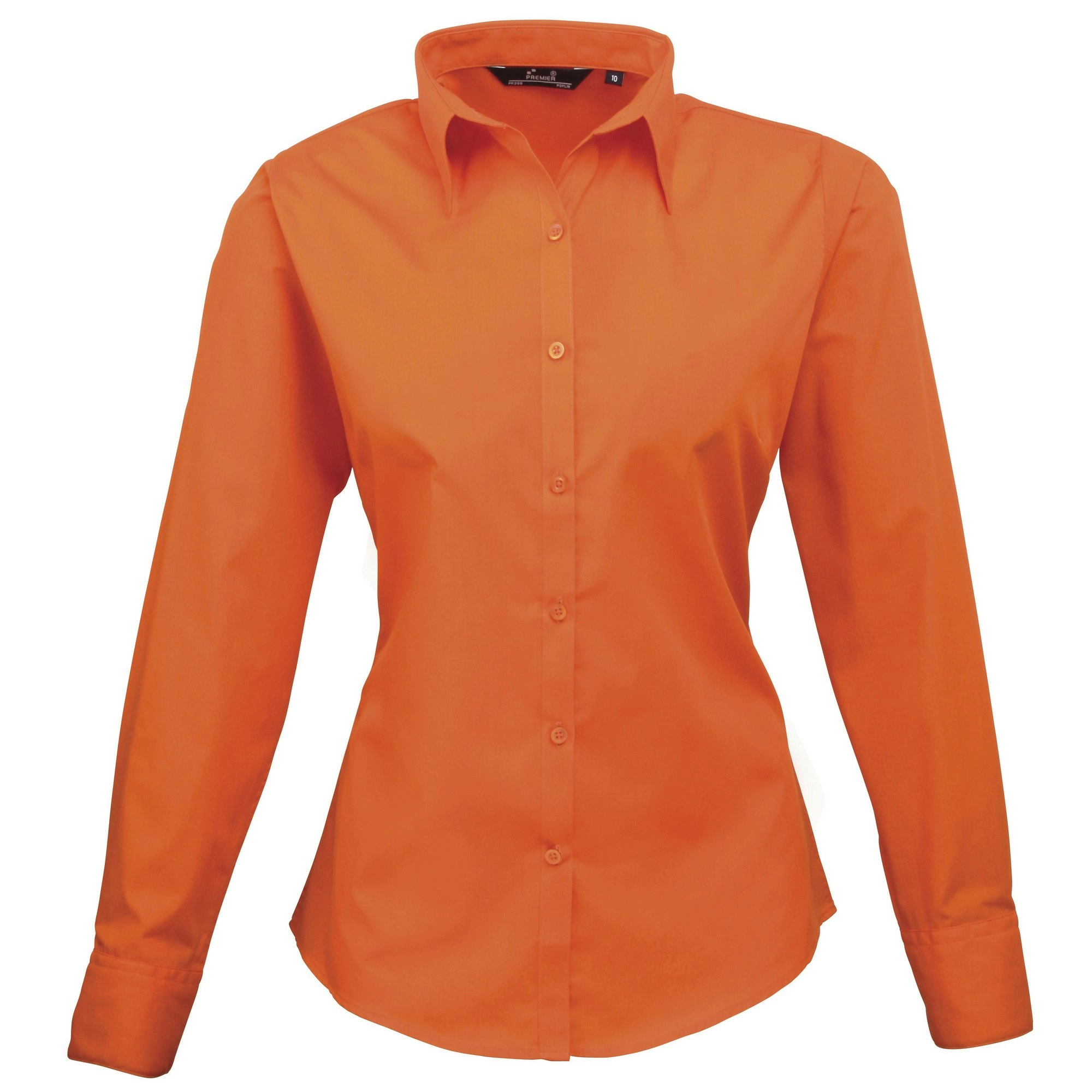 Premier Womens/Ladies Poplin Long Sleeve Blouse / Plain Work Shirt