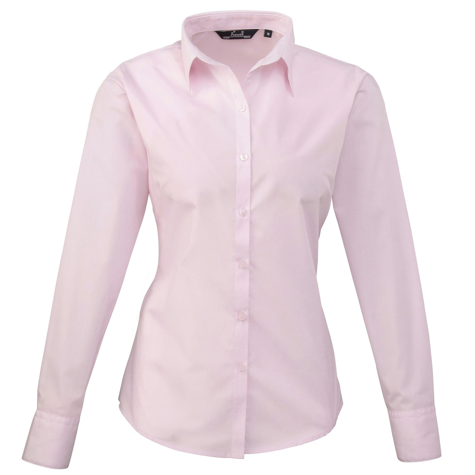 Premier Womens/Ladies Poplin Long Sleeve Blouse / Plain Work Shirt