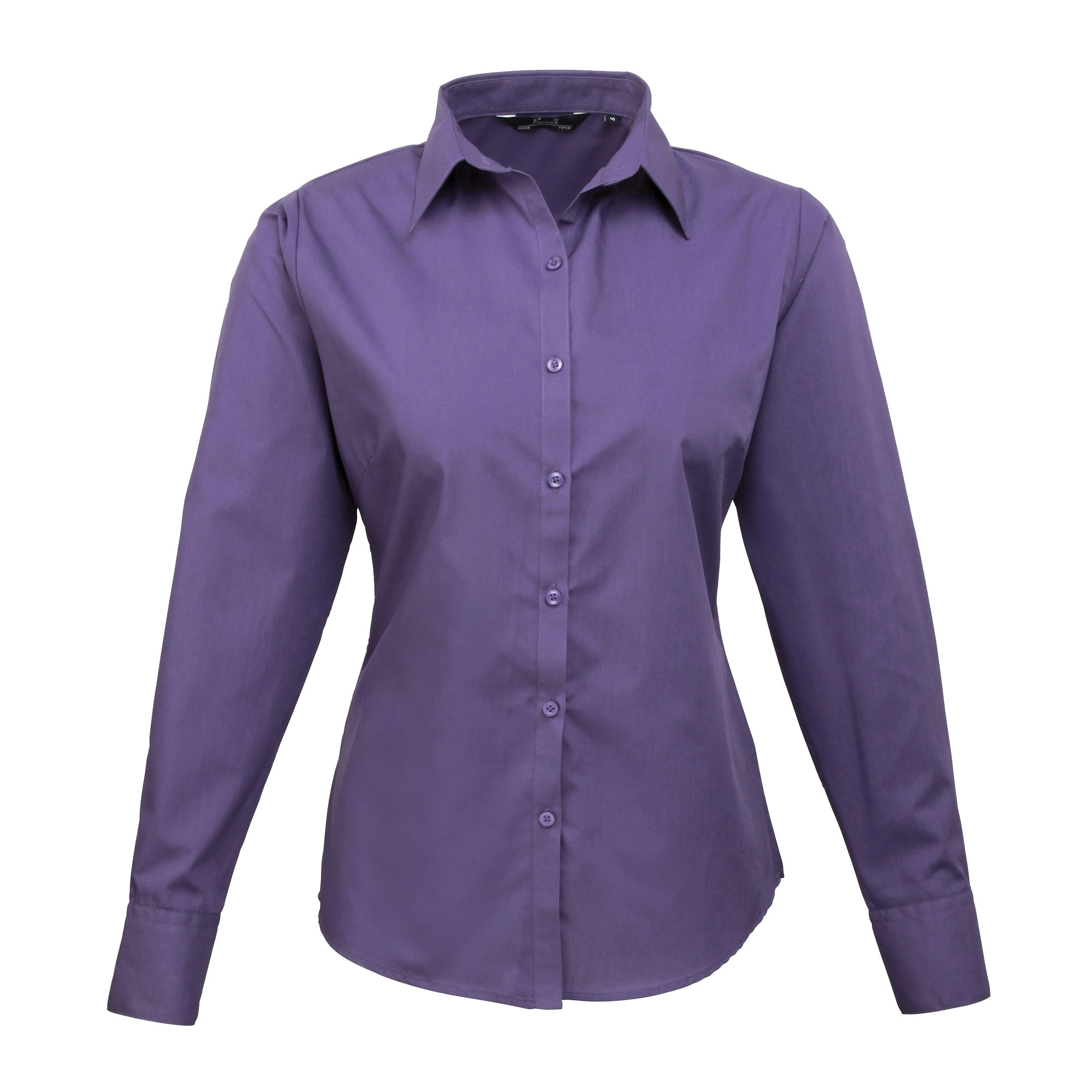 Premier Womens/Ladies Poplin Long Sleeve Blouse / Plain Work Shirt