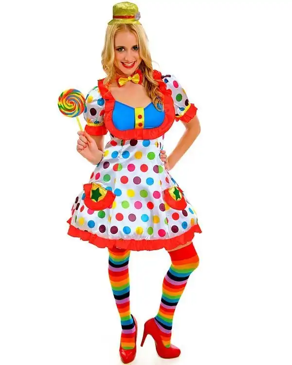 Womens Funny Clown Womens Costume