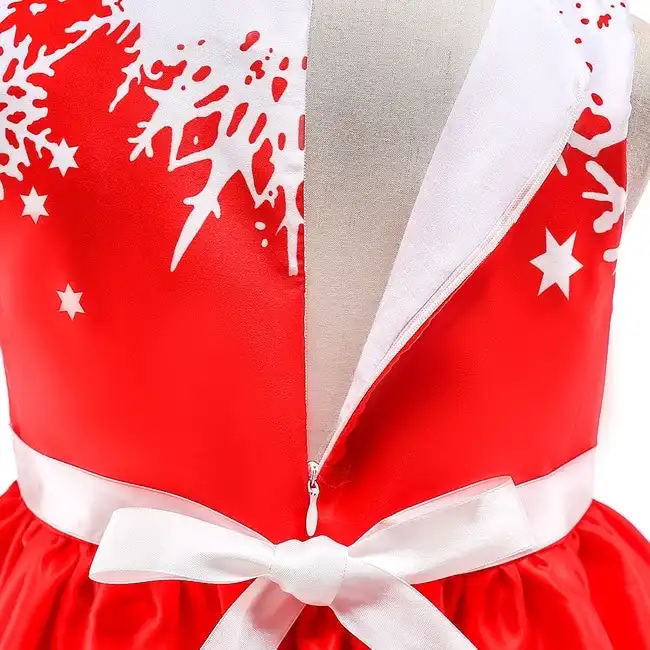 Red Sleeveless Christmas Girls Dress