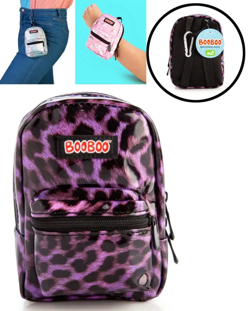 Purple Leopard Print BooBoo Backpack Mini