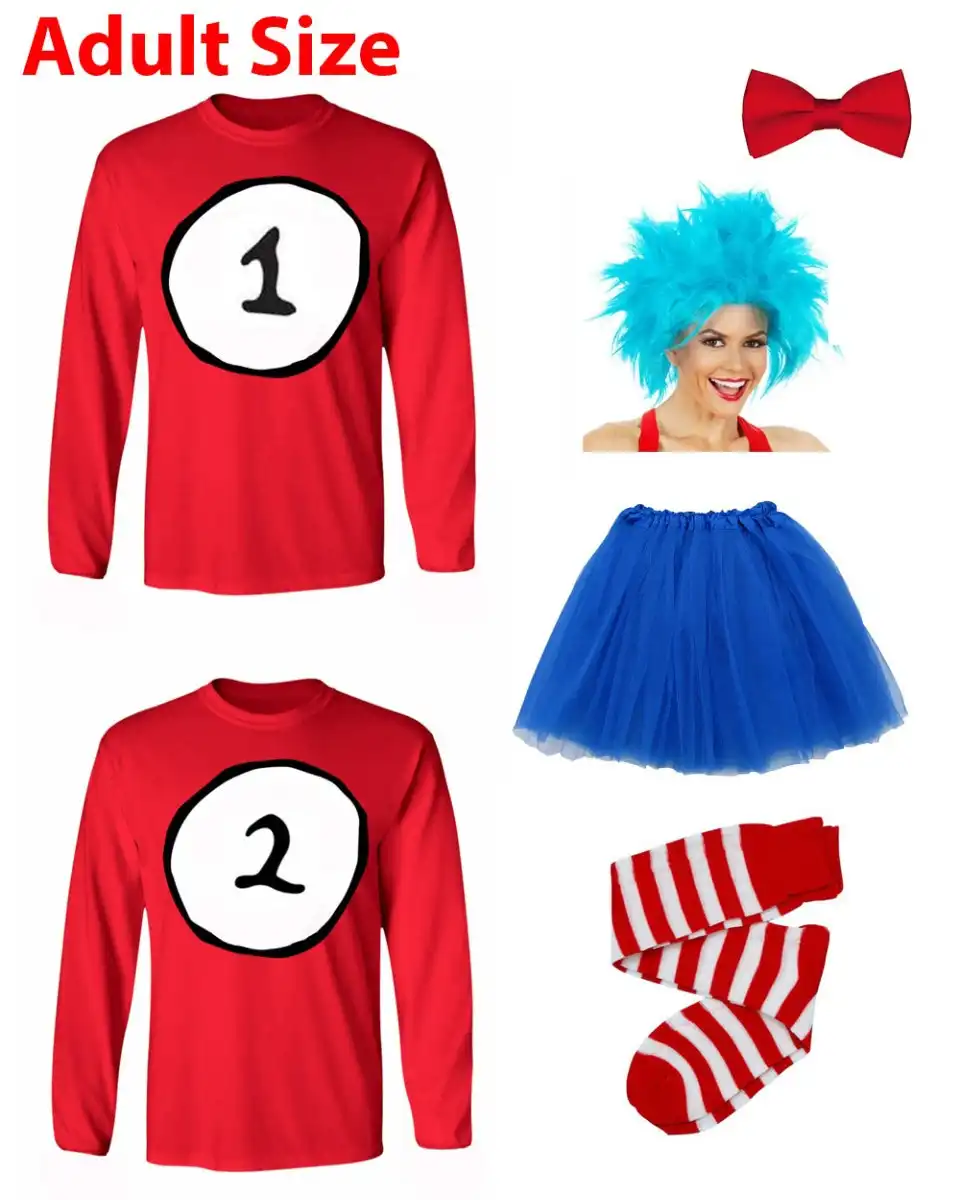 Adult Thing 1 Thing 2 Costume