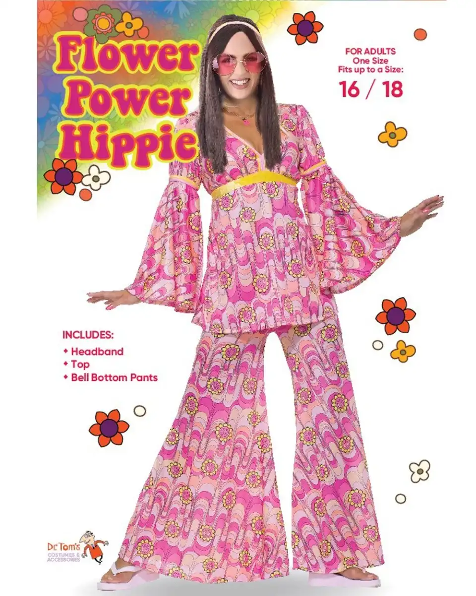 Flower Power Hippie Plus Womens Costume