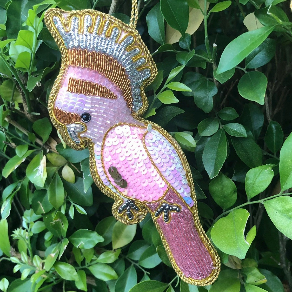 Belle Galah Sequin Hanging Decoration