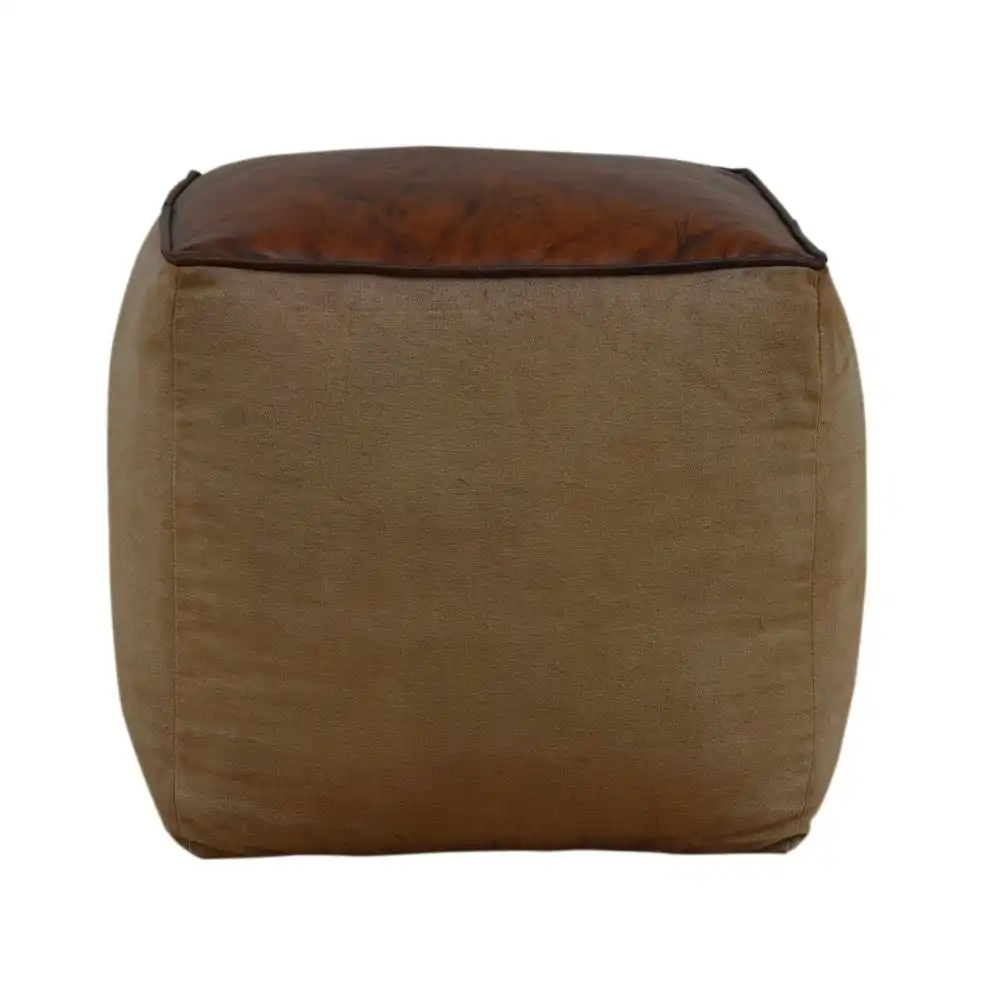 Charleston Vintage Rustic Polo Square Foot Stool Ottoman