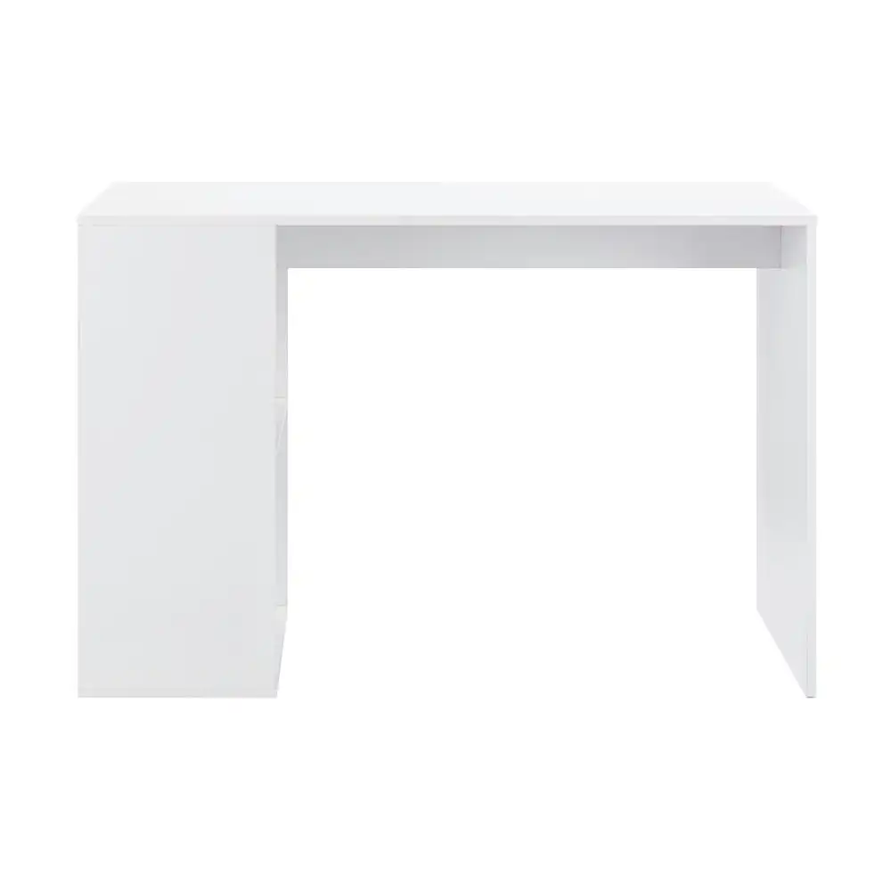 Design Square Walter Wooden Study Computer Working Task Office Desk Table W/ 2-Shelves White