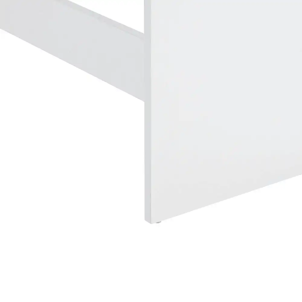 Design Square Walter L-Shape Executive Study Computer Working Task Office Desk Table W/ 2-Shelves White