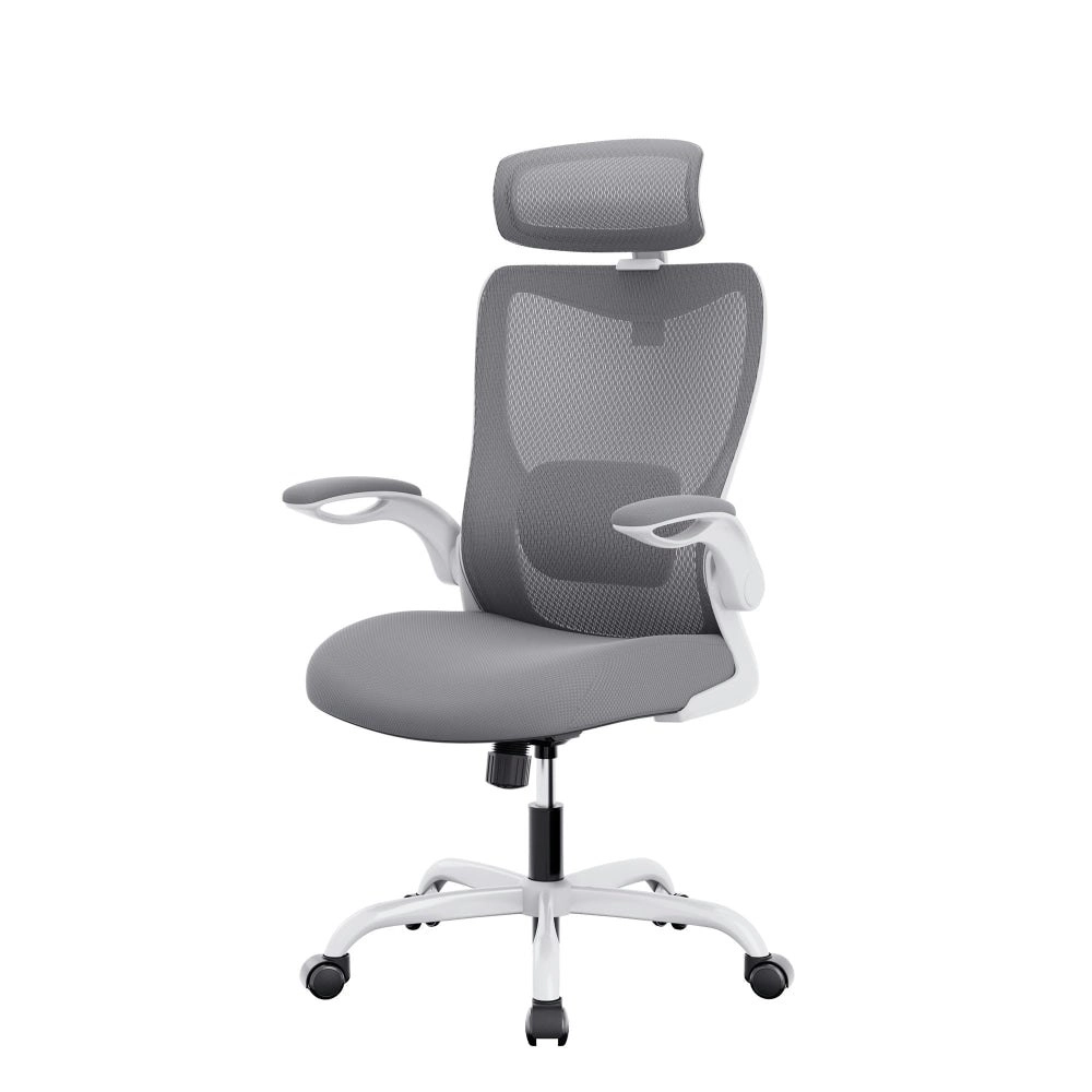 Maestro Furniture MONA Mesh Ergonomic High Back Flipped Armrest Task Computer Office Chair - Grey