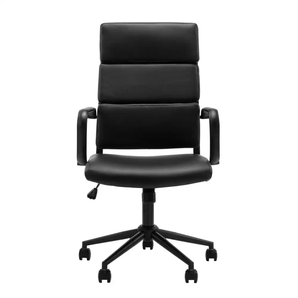 Brody PU Leather  Office Computer Task Desk Chair High Back Arm Rests Black