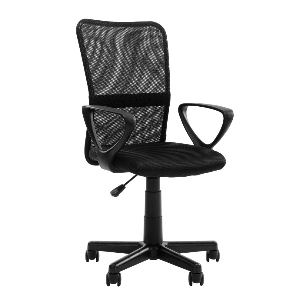 Design Square Hudson Modern Mesh Computer Task Desk Office Chair Arms Rest Black