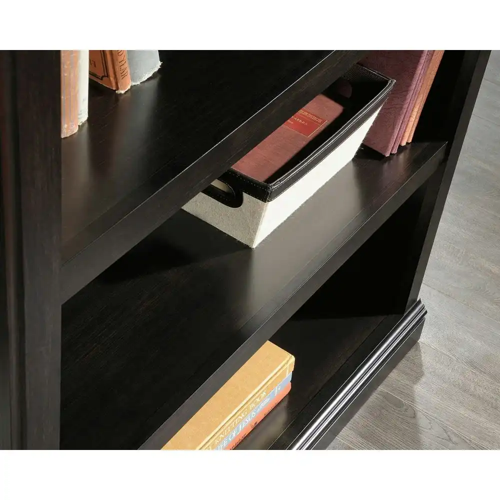 Design Square Emalie Modern Classic Wooden 3-Tier Bookcase Display Bookshelves Estate Black