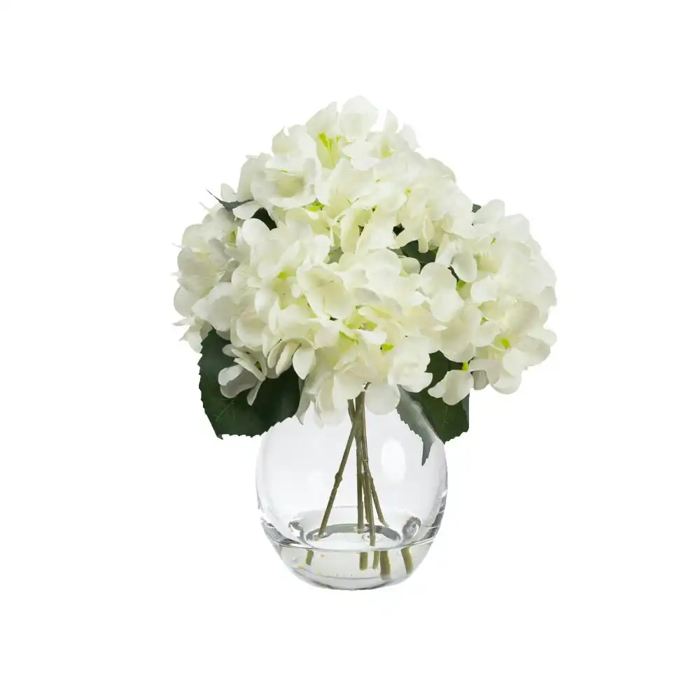 Glamorous Fusion White Hydrangea 28cm Artificial Faux Plant Flower Decorative Mixed Arrangement