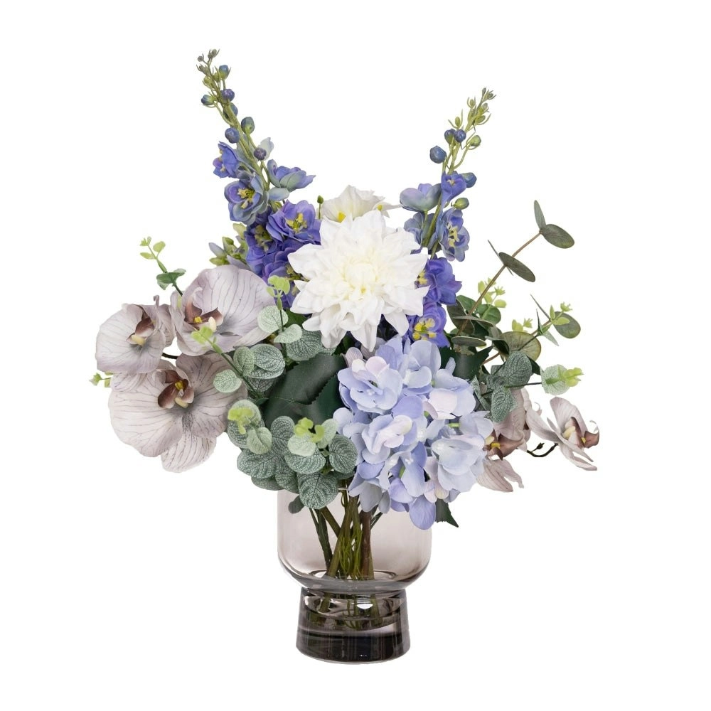 Glamorous Fusion Dalphinium & Hydrangea 50cm Artificial Faux Plant Flower Decorative Mixed Arrangement