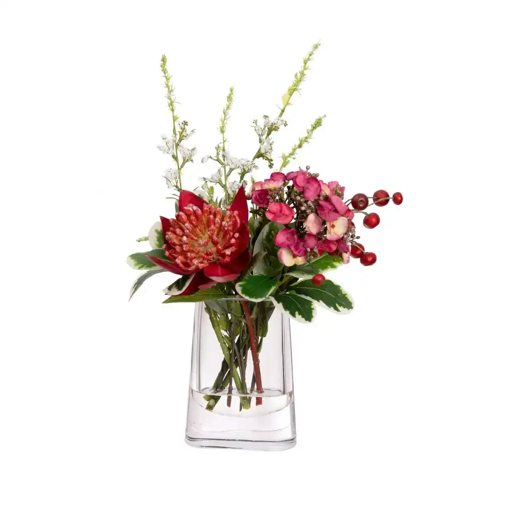 Glamorous Fusion Waratah & Berry 45cm Artificial Faux Plant Flower Decorative Mixed Arrangement