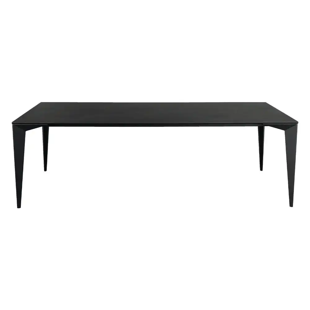 Alexandra Large Modern Rectangular Kitchen Dining Table Ceramic Metal Frame 240cm - Nero