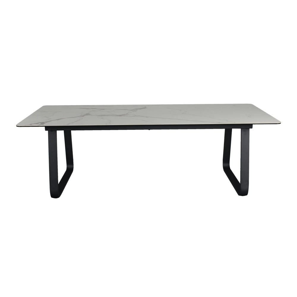 Raimon Furniture Jeolla Modern Rectangular Kitchen Dining Table Marmo Ceramic 210cm - White / Black