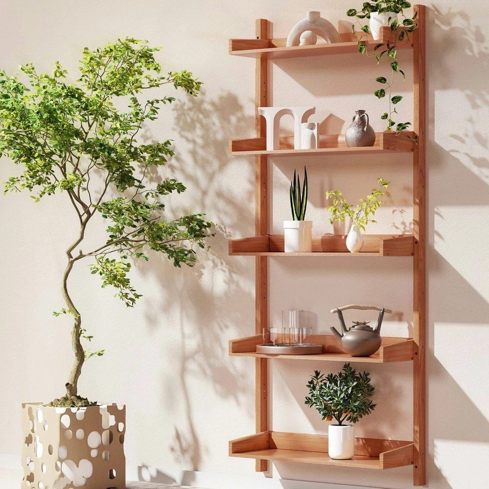 Artiss Bookshelf Floating Shelf  CAPIZ Oak