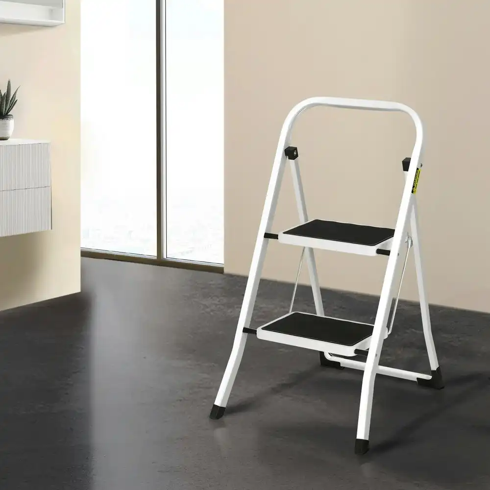 Giantz 2 Step Ladder Multi-Purpose Folding Steel Light Weight Platform