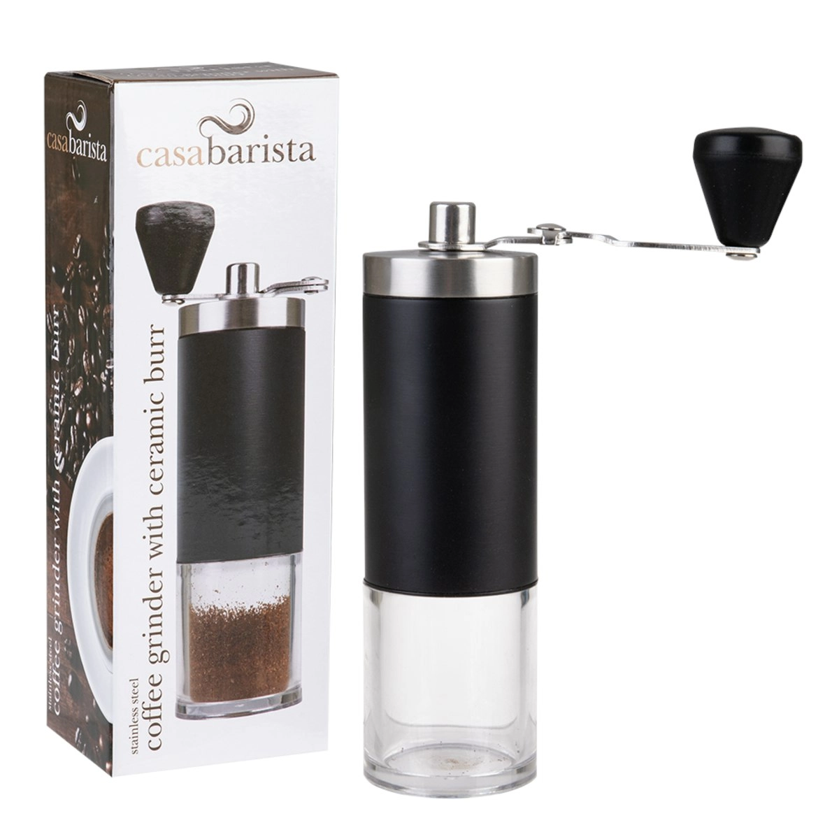 Casabarista Stainless Steel Hand Coffee Grinder With Ceramic Burr